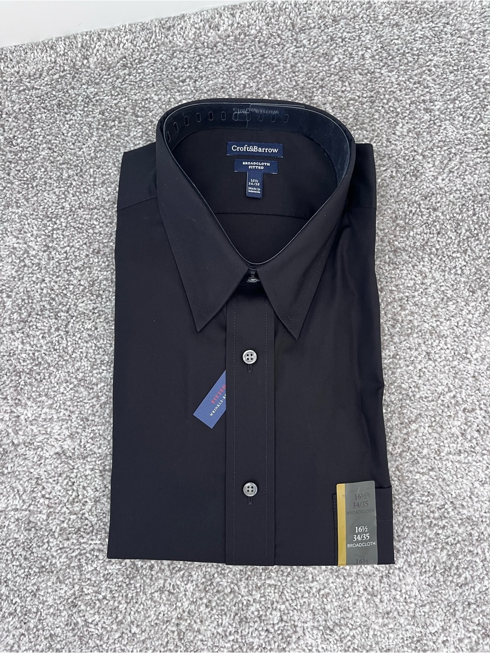 Kohl's Men’s Black Dress Shirt - Broadcloth Button-Down